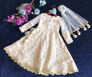 White Chikan Ork Georgette ,Anarkali Suit 1