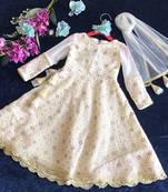 White Chikan Ork Georgette ,Anarkali Suit