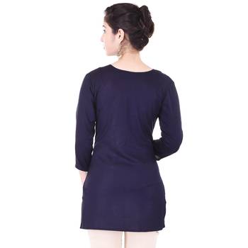 Blue embroidered rayon embroidered-kurtis 2