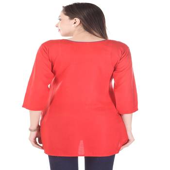 Red embroidered rayon embroidered-kurtis 2