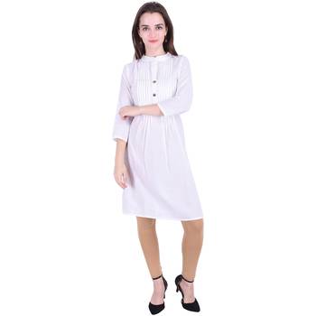 White plain cotton ethnic-kurtis 1