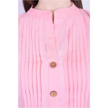Light-pink plain cotton ethnic-kurtis 4