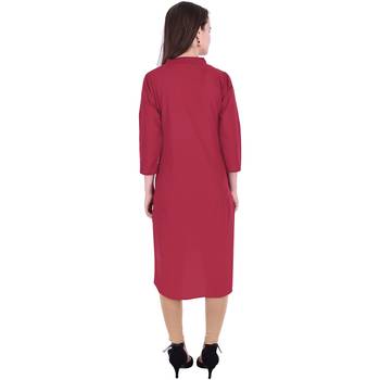 Maroon plain cotton ethnic-kurtis 2