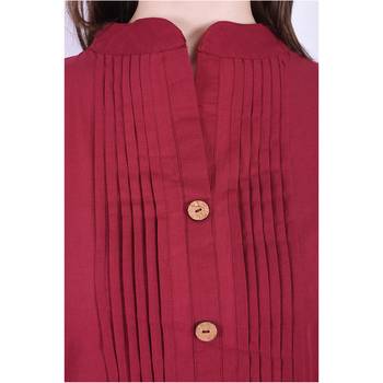 Maroon plain cotton ethnic-kurtis 5