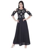 Black printed cotton ethnic-kurtis