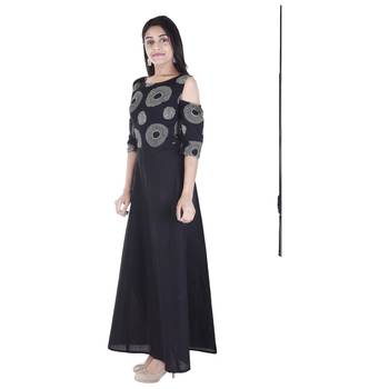 Black printed cotton ethnic-kurtis 3