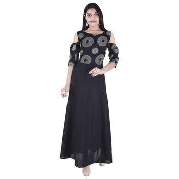 Black printed cotton ethnic-kurtis 4