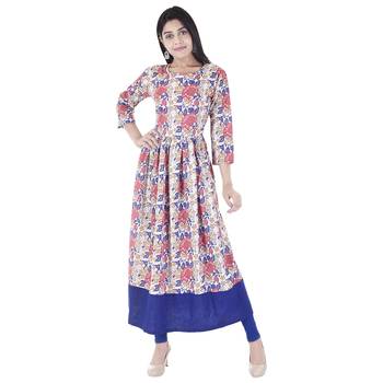 Multicolor printed cotton ethnic-kurtis 1