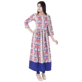 Multicolor printed cotton ethnic-kurtis 3