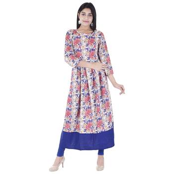 Multicolor printed cotton ethnic-kurtis 4