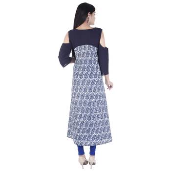 blue printed cotton ethnic-kurtis 2