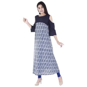 blue printed cotton ethnic-kurtis 3