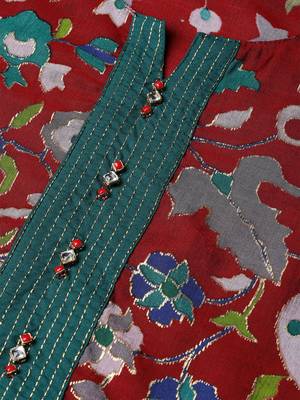 Maroon printed rayon ethnic-kurtis 4