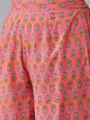 Olive floral print cotton salwar 3