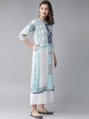 Blue printed rayon ethnic-kurtis 3