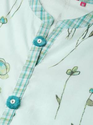 Sky-blue floral print rayon salwar 4