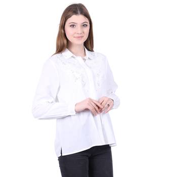 White Embroidered Cotton Top 3