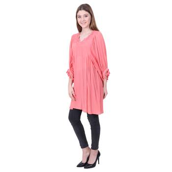 Pink Plain Blended Cotton Tunics 2