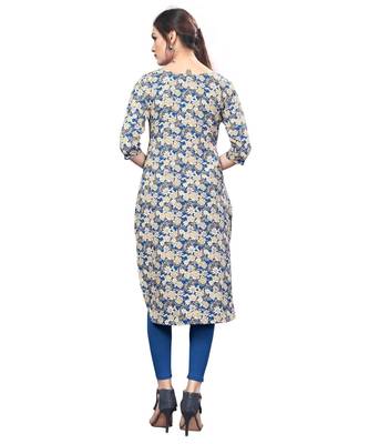 Multi-color Printed American Crepe Straight Kurti 2