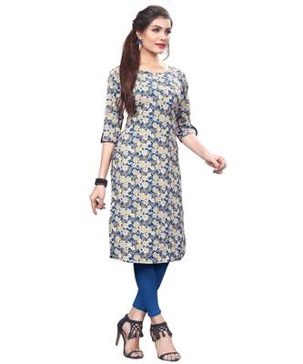 Multi-color Printed American Crepe Straight Kurti 3