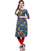 Multi-color Printed American Crepe Straight Kurti