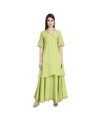 Flared Ethnic Angrakh Kurta with Skirt Set 1
