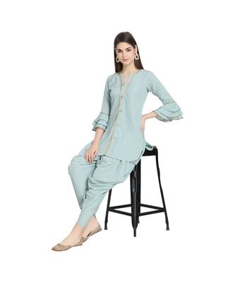 Stylish Ethnic Kurti with Cowl Salwar 2