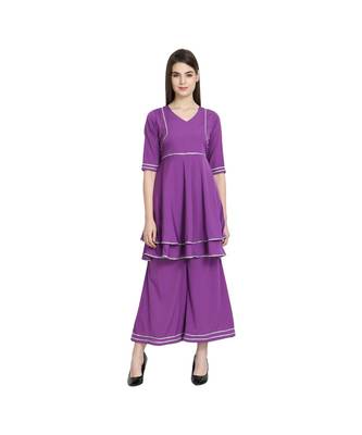 Double Layer Flare Ethnic Kurta Palazzo 1