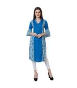 blue printed rayon kurtis