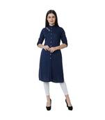 blue printed rayon kurtis