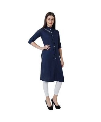 blue printed rayon kurtis 2