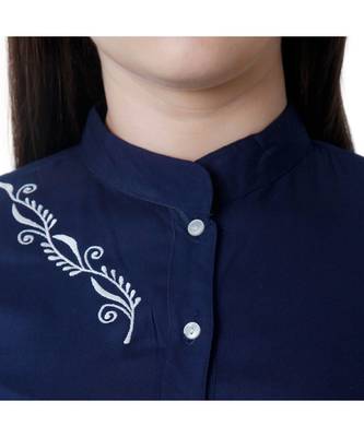 blue printed rayon kurtis 5