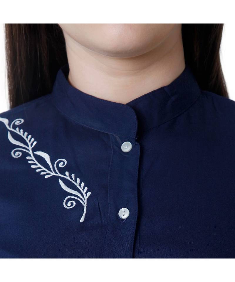 blue printed rayon kurtis