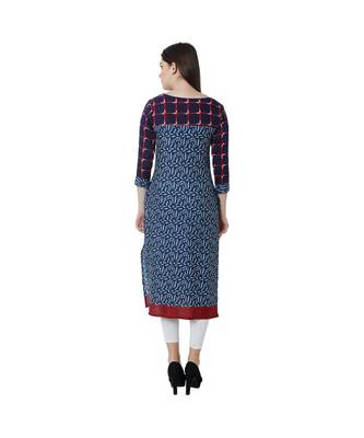 blue printed rayon kurtis 4