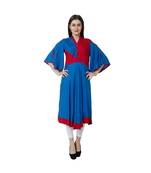 blue printed rayon kurtis