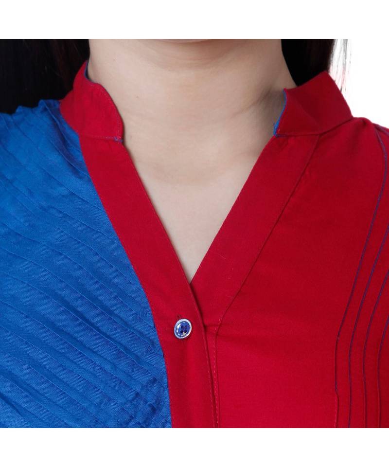 blue printed rayon kurtis