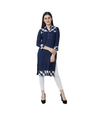 blue printed rayon kurtis 1
