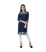 blue printed rayon kurtis