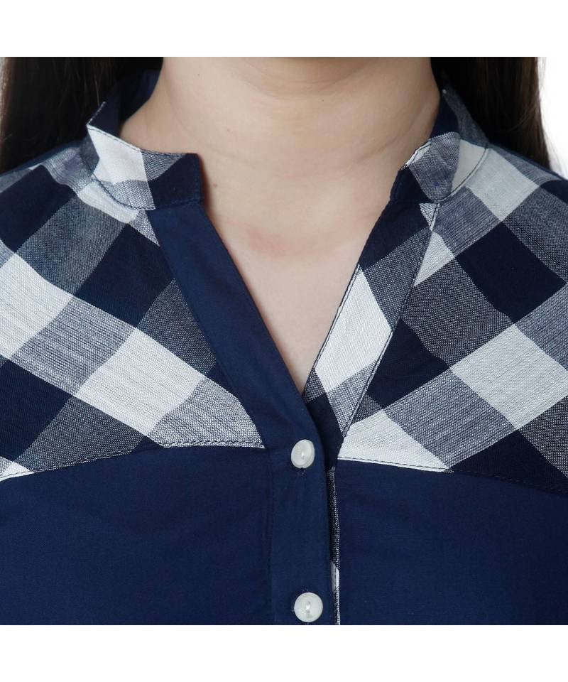 blue printed rayon kurtis