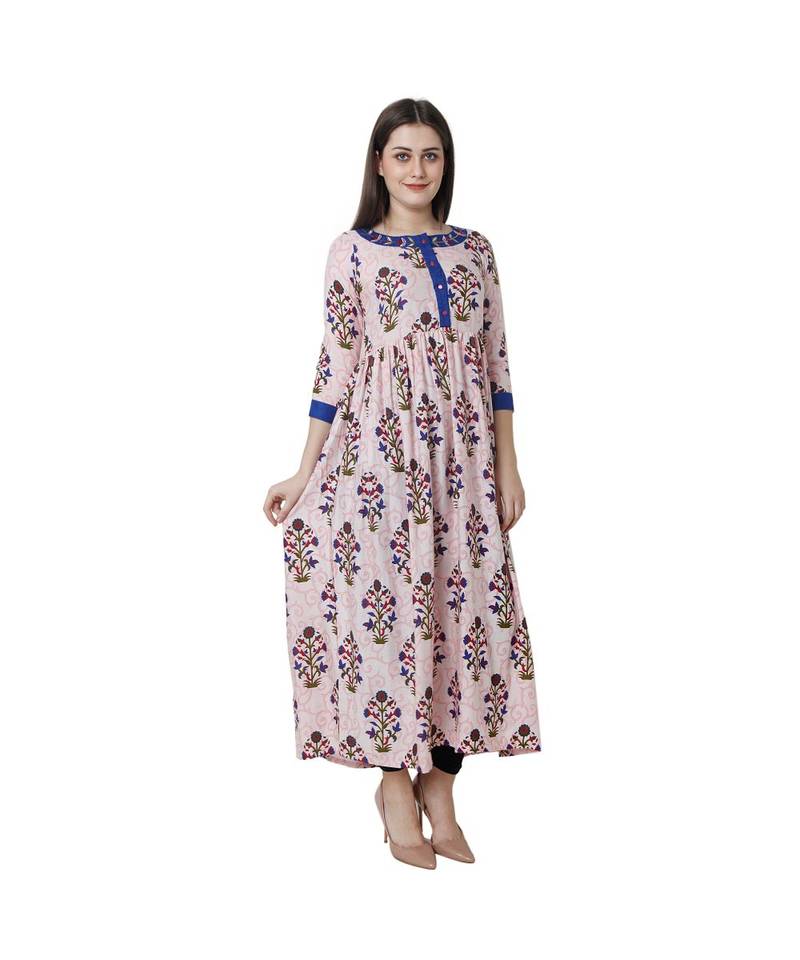 multicolor printed rayon kurtis