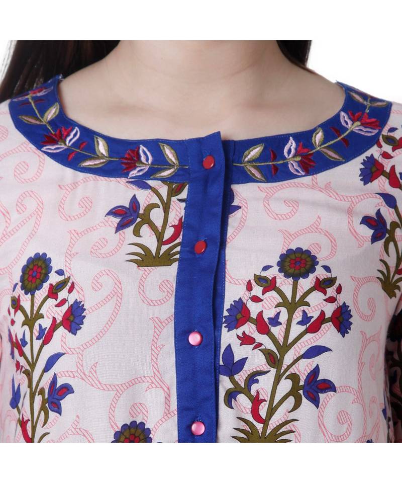 multicolor printed rayon kurtis