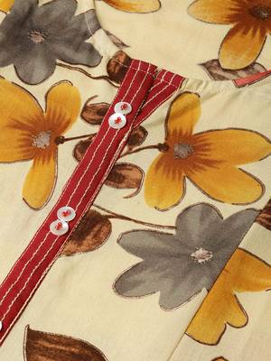 Yellow printed rayon ethnic-kurtis 4