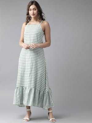 Blue printed cotton long-kurtis 3