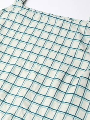 Blue printed cotton long-kurtis 4