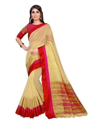White woven banarasi saree with blouse 1