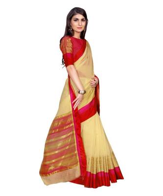 White woven banarasi saree with blouse 3