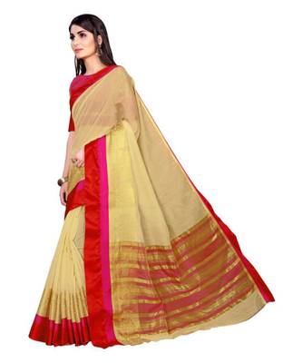 White woven banarasi saree with blouse 4