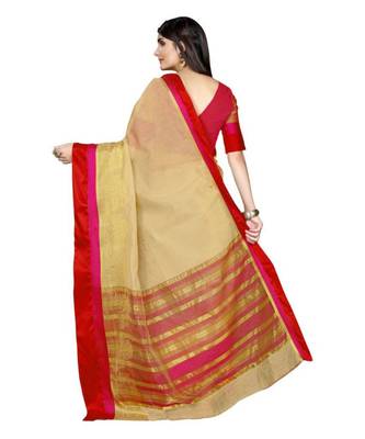 White woven banarasi saree with blouse 5