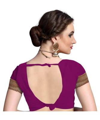 Purple woven banarasi saree with blouse 5