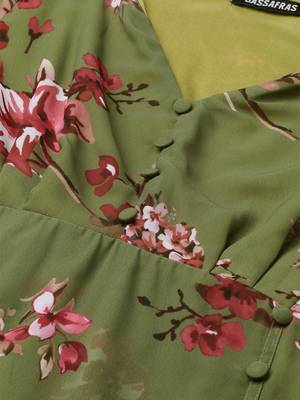 Olive Floral V-Neck Floral Maxi Dress 5